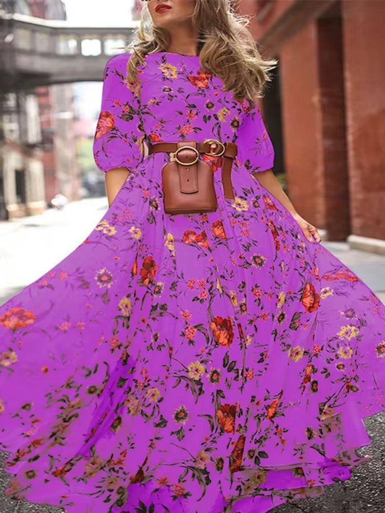 Bohemian Flowy Printed Maxi Dress