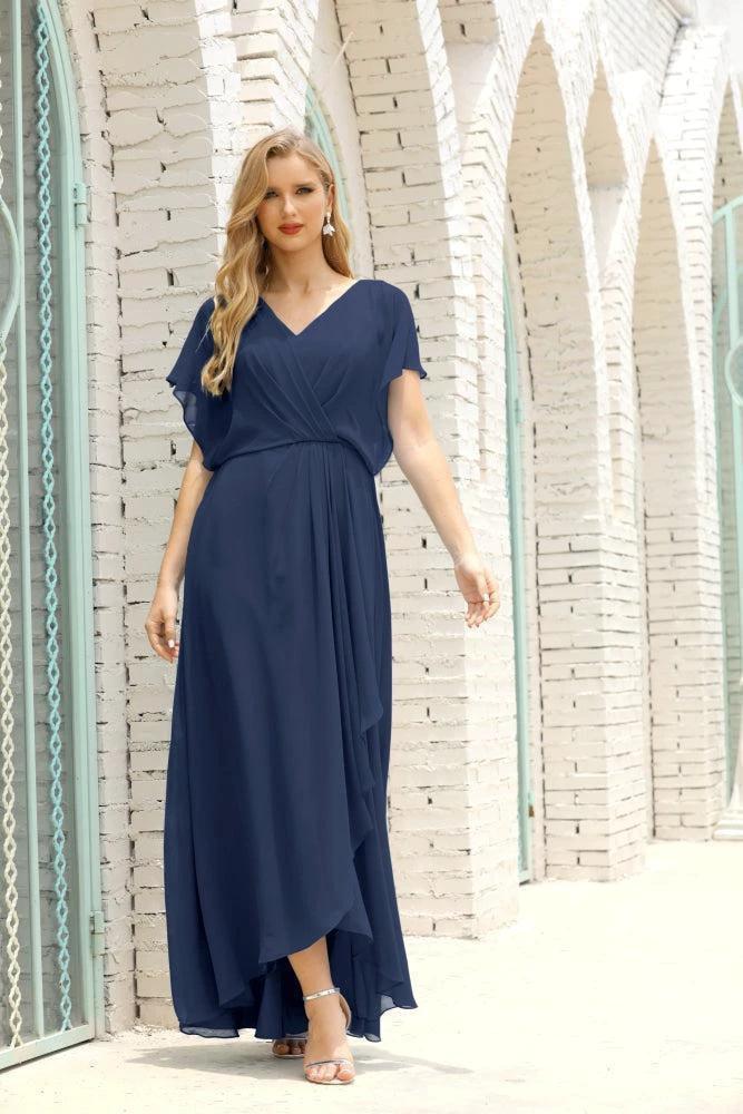 Numbersea Mother of The Bride Dresses Plus Size V-Neck Floor Length Formal Prom Dress for Wedding Guest 28020 by numbersea