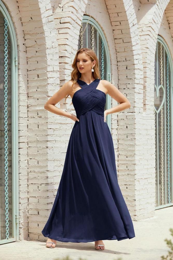 Halter Bridesmaid Dresses Formal Cocktail Prom Gown 28015 by numbersea