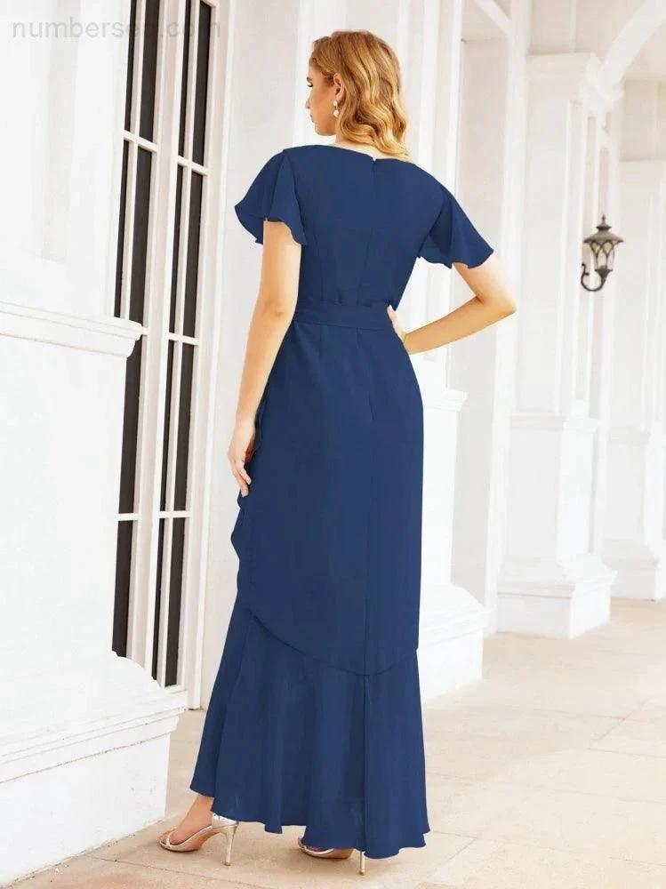 ZapDress Ruffled Bridesmaid Dresses Mermaid Formal Violin Evening Party Prom Gowns 28042 (ZD16997)