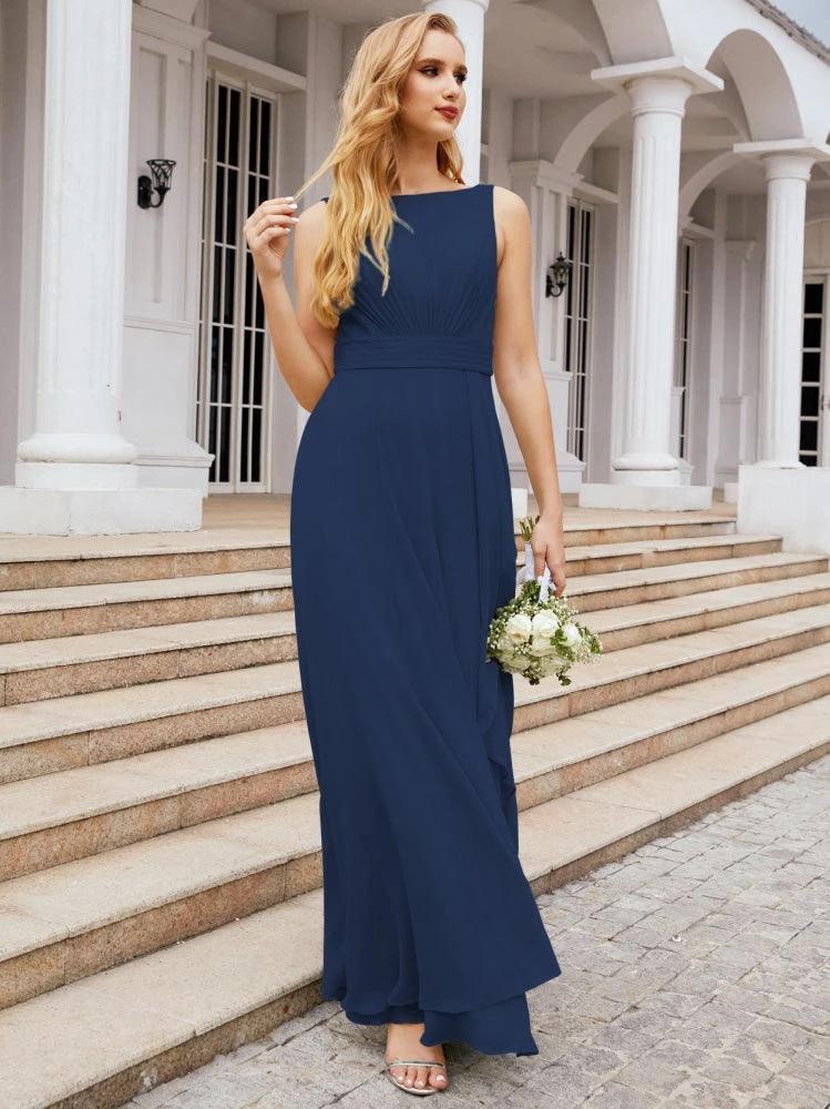 Numbersea Bridesmaid Dresses for Wedding Ruffles Long Formal Prom Gowns 28039 by numbersea