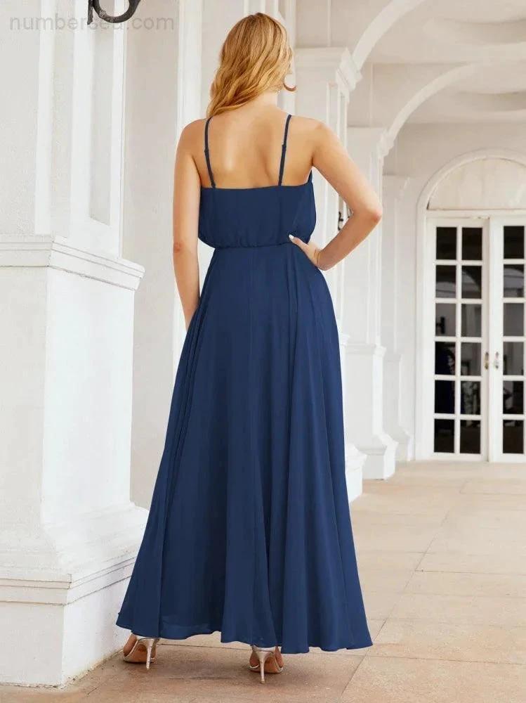 ZapDress Halter Long Bridesmaid Dresses Formal A line Juniors Dress 28029 (ZD17029)