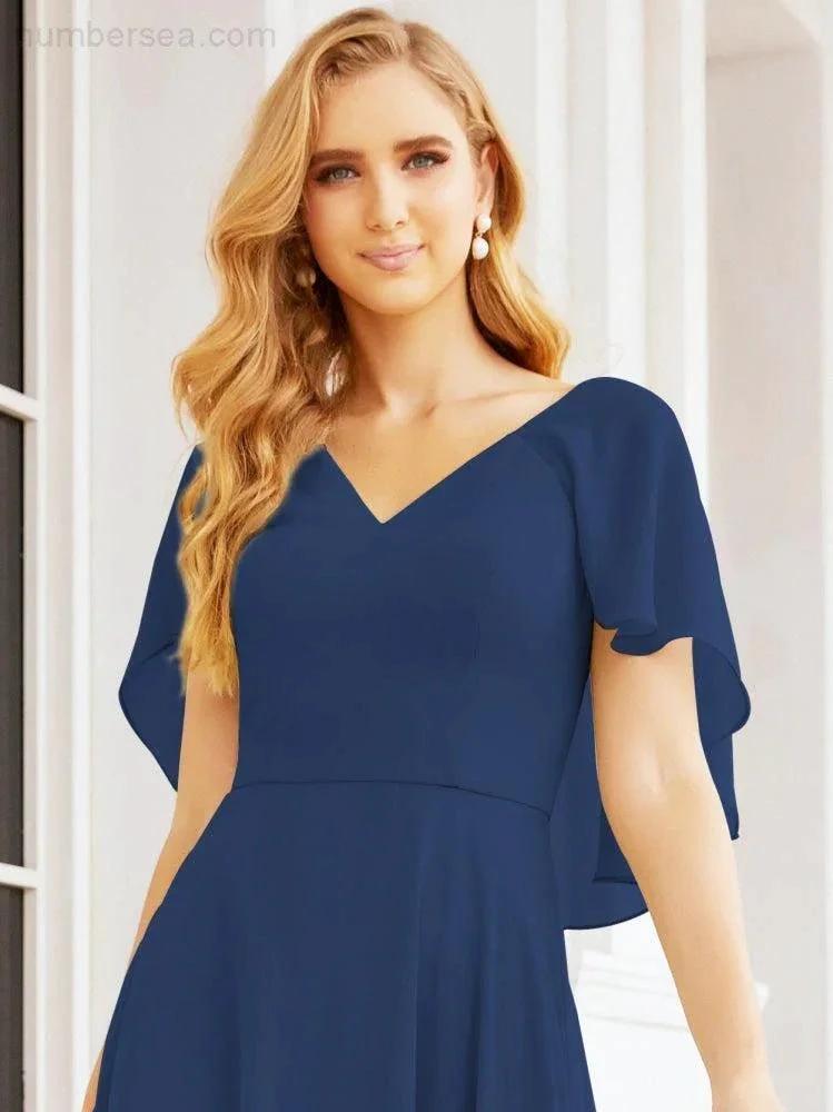 ZapDress Bridesmaid Dresses for Wedding Formal Evening Party Prom Gown with Cape 28050 (ZD17057)