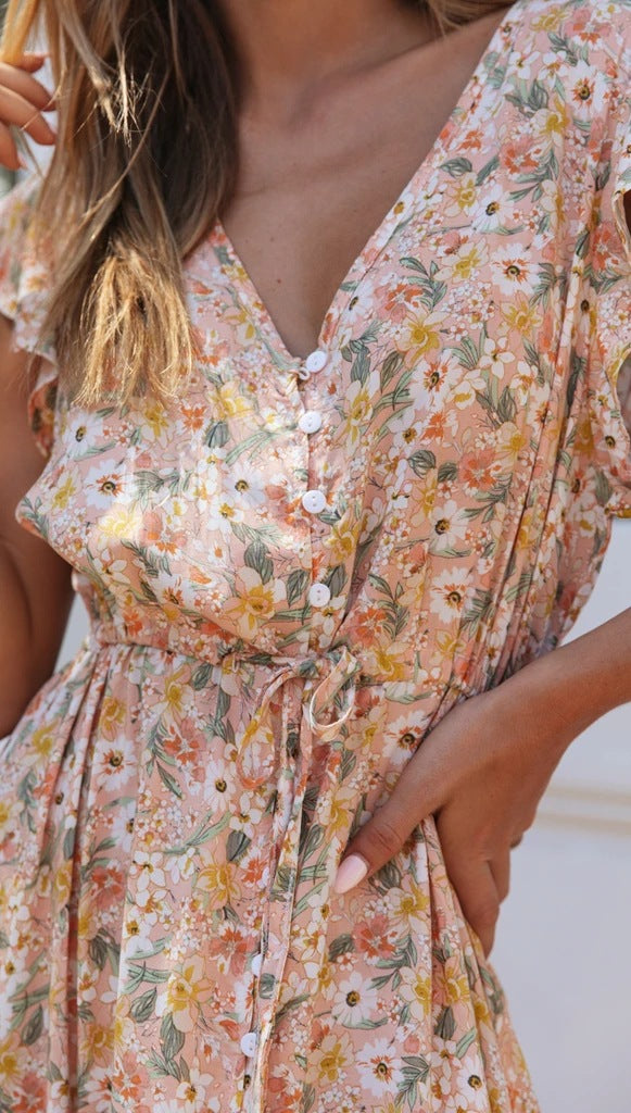 Parks Floral Tassel Maxi Dress Ivory Multi