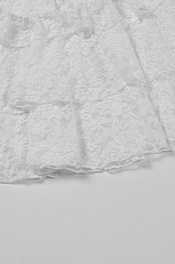 Hollow Out Buttoned Bodycon Lace Dress