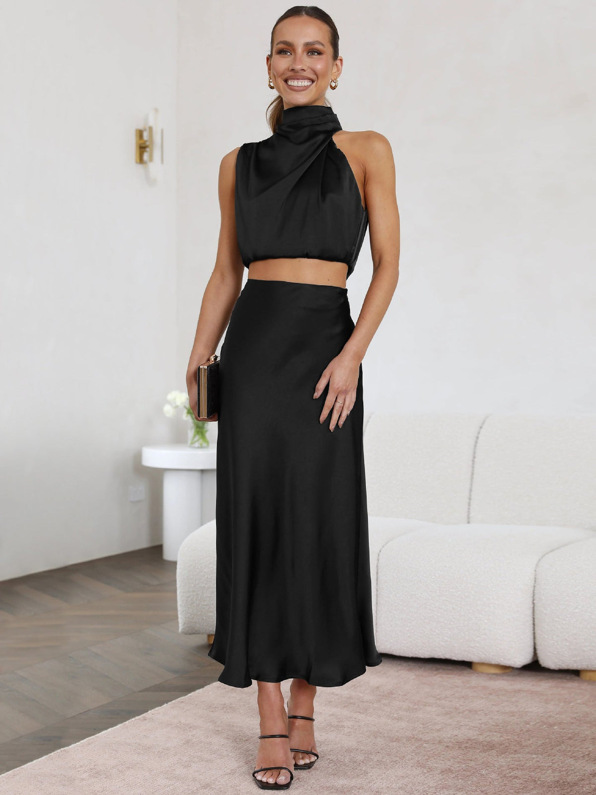 Summer Women Clothing Sexy Scarf Top Draping Skirt Casual Set Women Evening Dress - View 8 | VelvetHem