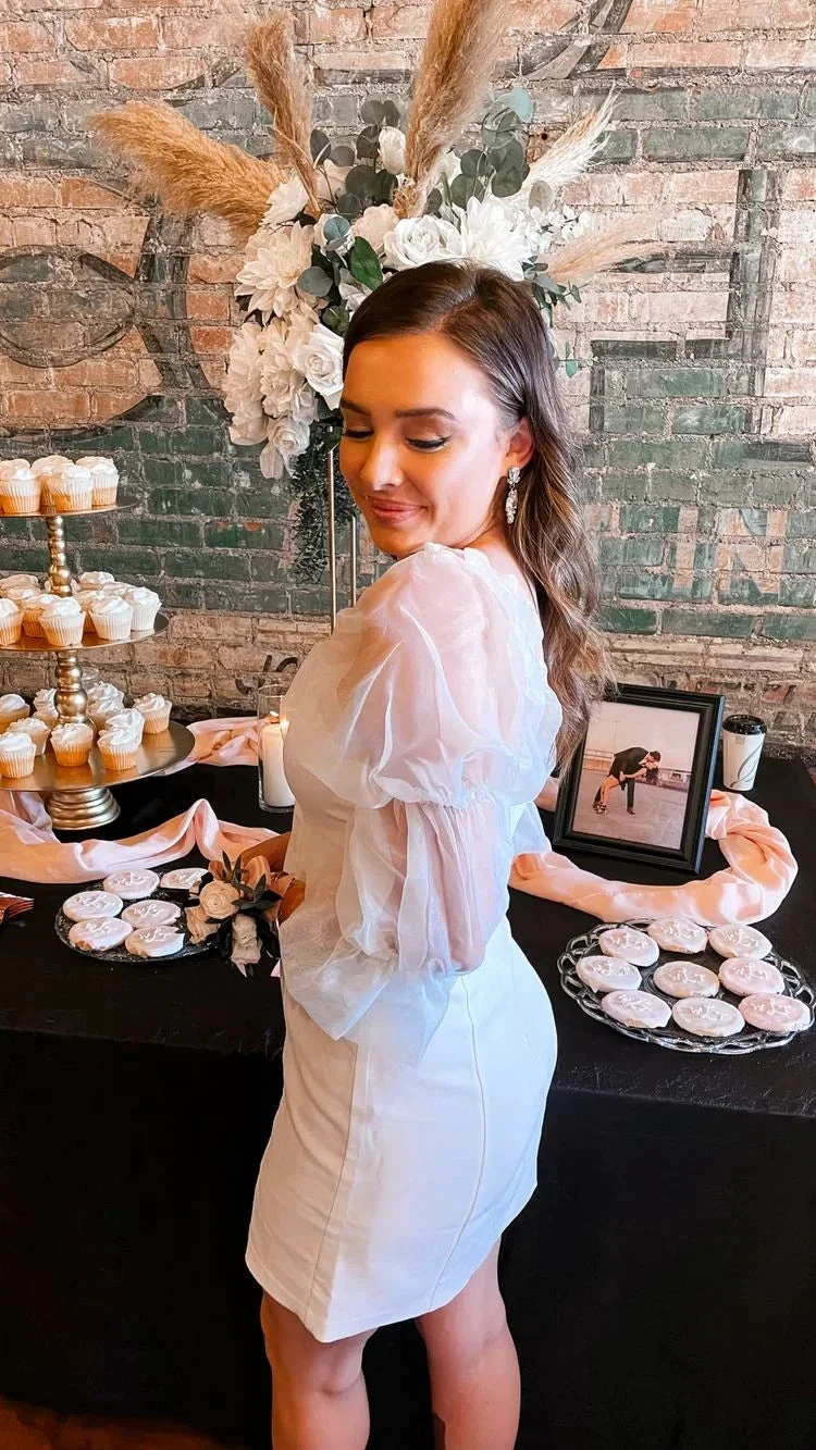 White Homecoming Dress White Party Dress (ZD12761)