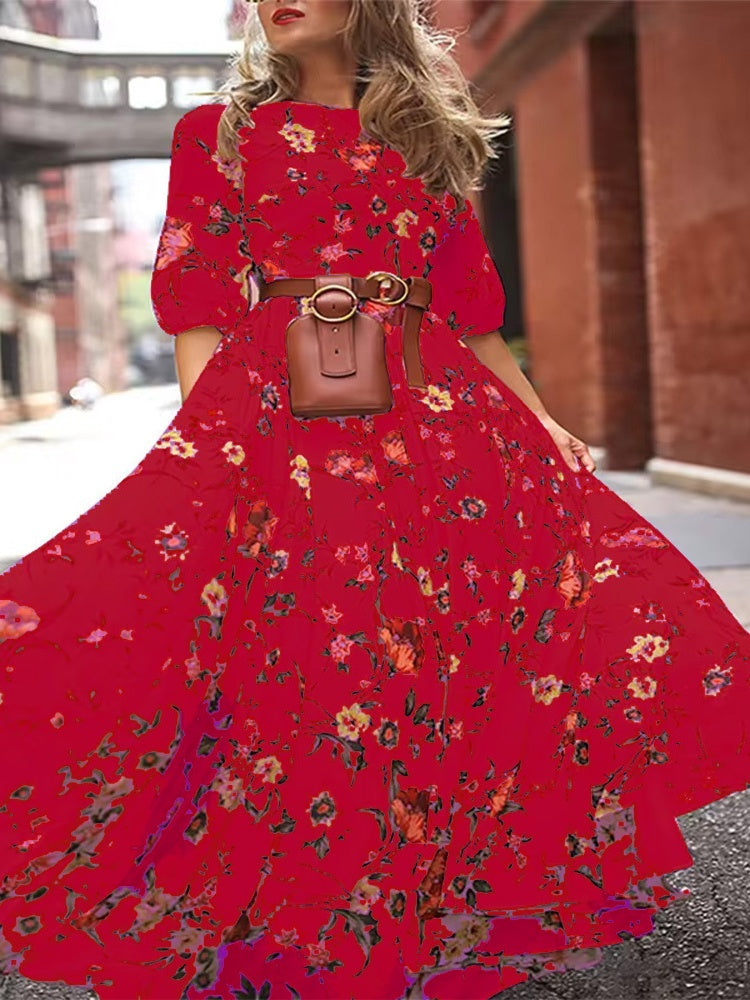 Bohemian Flowy Printed Maxi Dress