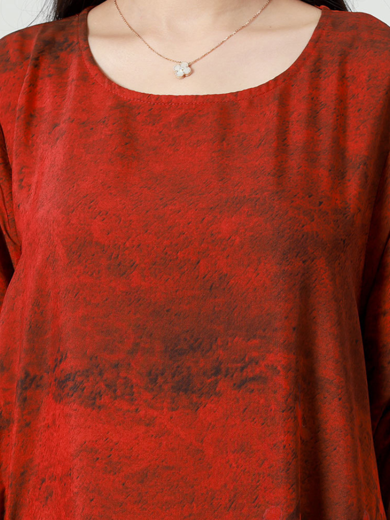 Ethical silk Round Neck Casual Wear Midi-Dress