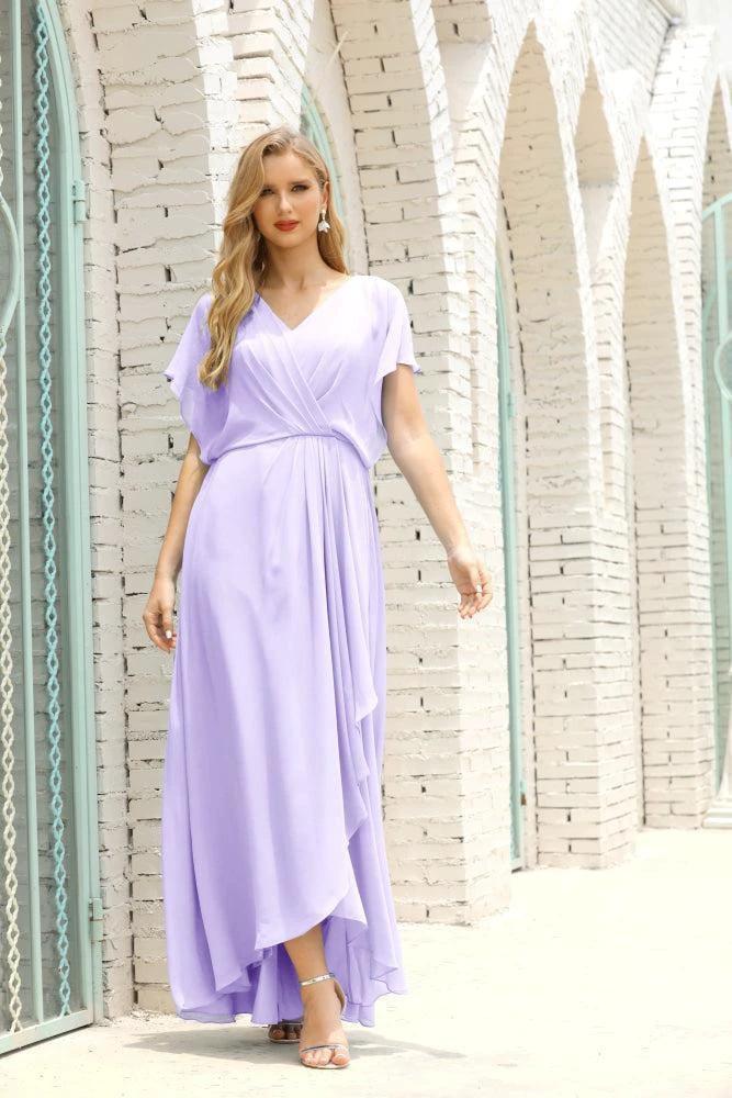 Numbersea Mother of The Bride Dresses Plus Size V-Neck Floor Length Formal Prom Dress for Wedding Guest 28020 by numbersea