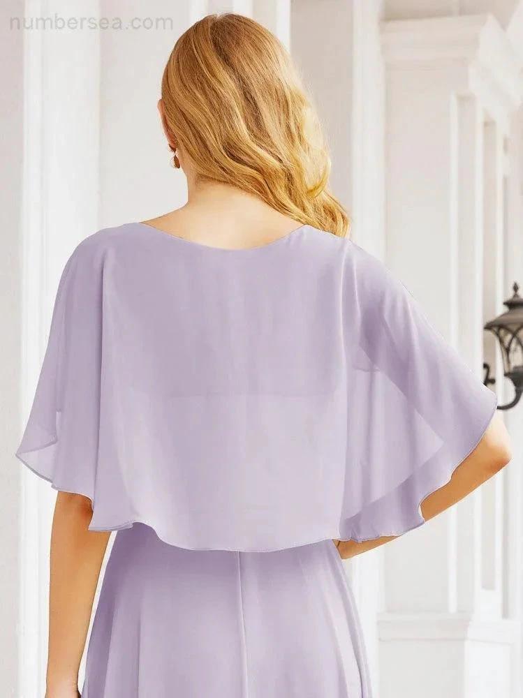 ZapDress Bridesmaid Dresses for Wedding Formal Evening Party Prom Gown with Cape 28050 (ZD17057)