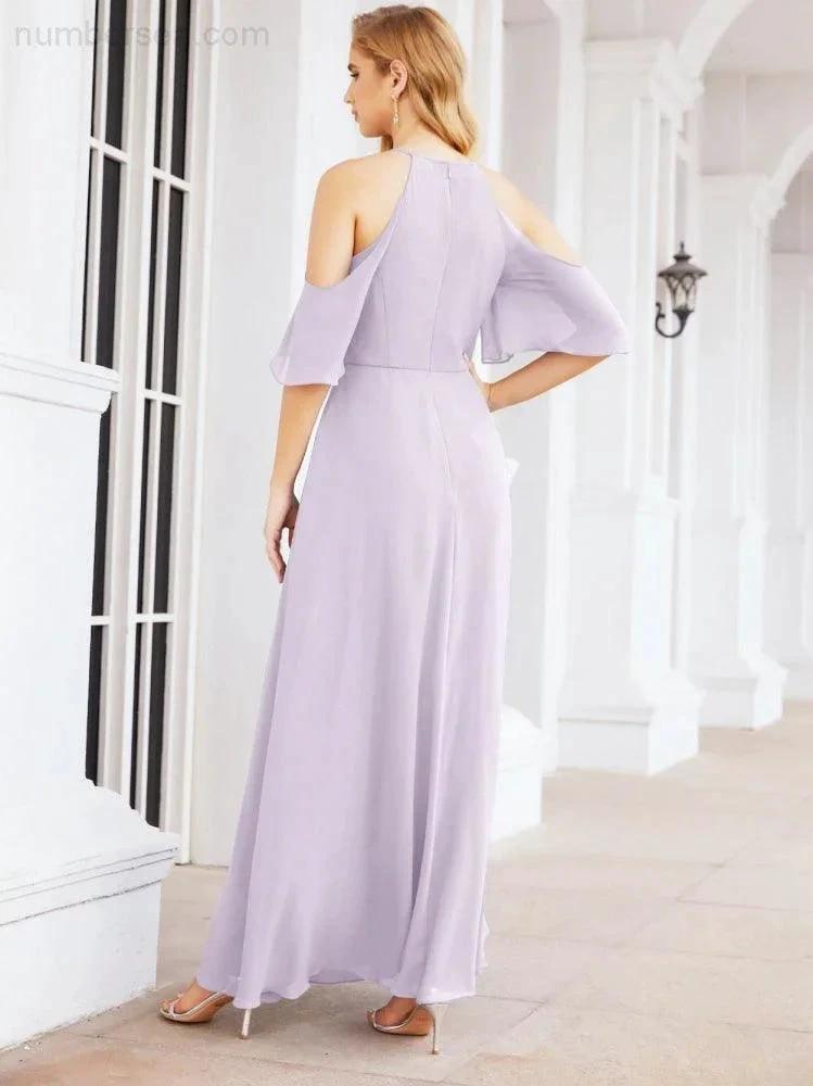 ZapDress Cold Shoulder Bridesmaid Dresses A-Line Long Formal Evening Gowns 28074 (ZD17048)