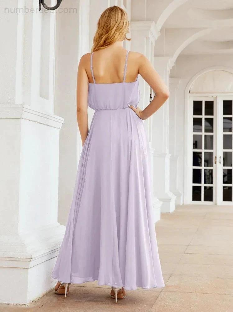 ZapDress Halter Long Bridesmaid Dresses Formal A line Juniors Dress 28029 (ZD17029)