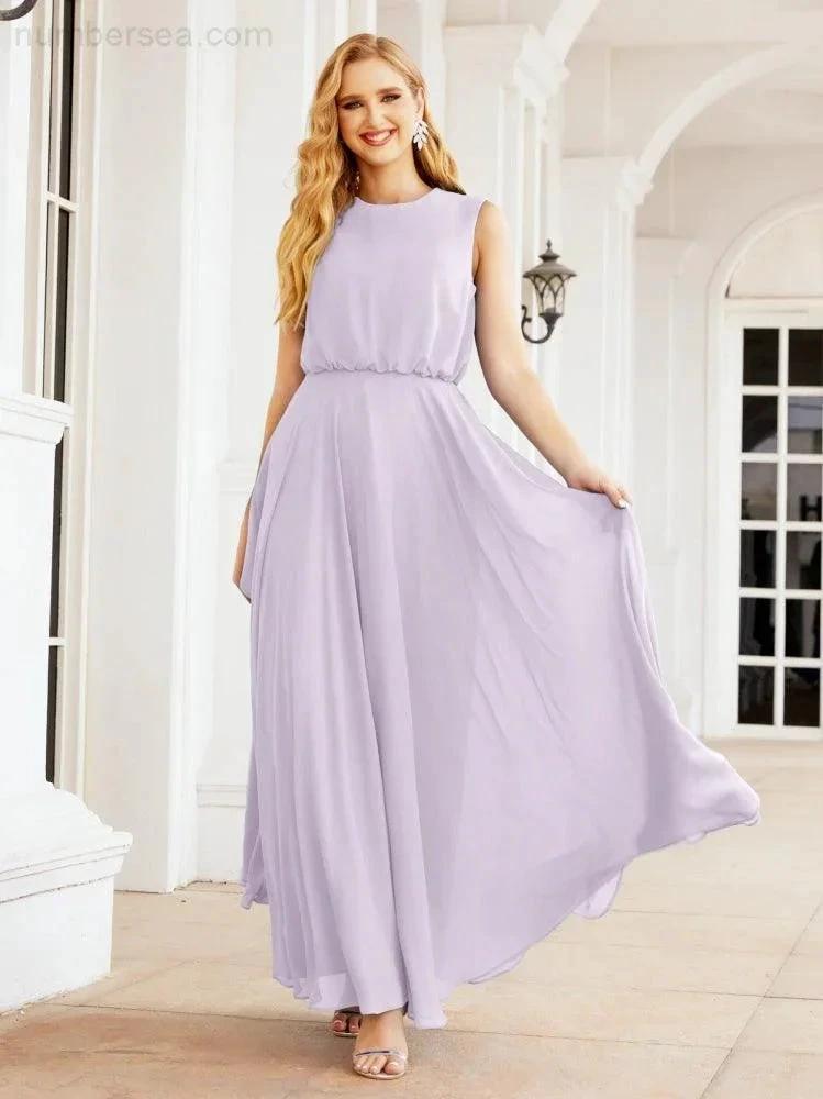 ZapDress Sleeveless Long Bridesmaid Dress A line Formal Evening Prom Gown 28025 (ZD17053)