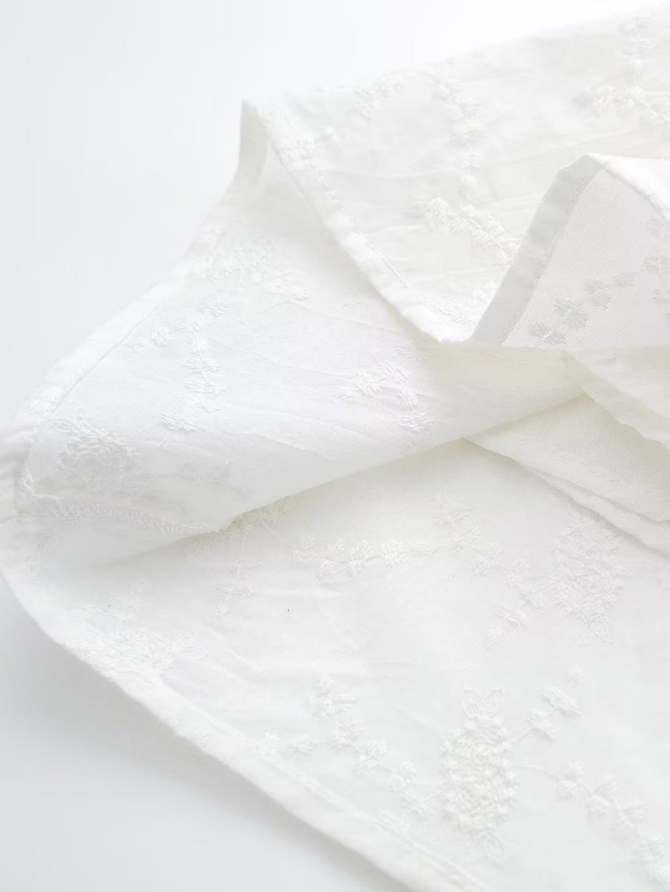 Short Puff Sleeves Cute White Aquare Collar Short Graduation Party Dress - Fashionpara