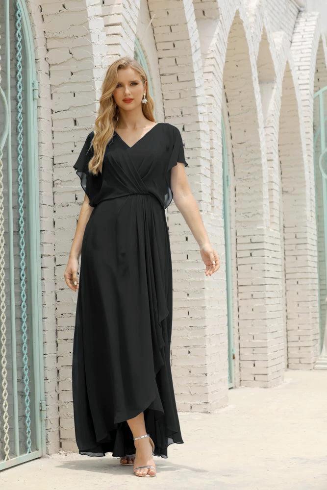Numbersea Mother of The Bride Dresses Plus Size V-Neck Floor Length Formal Prom Dress for Wedding Guest 28020 by numbersea