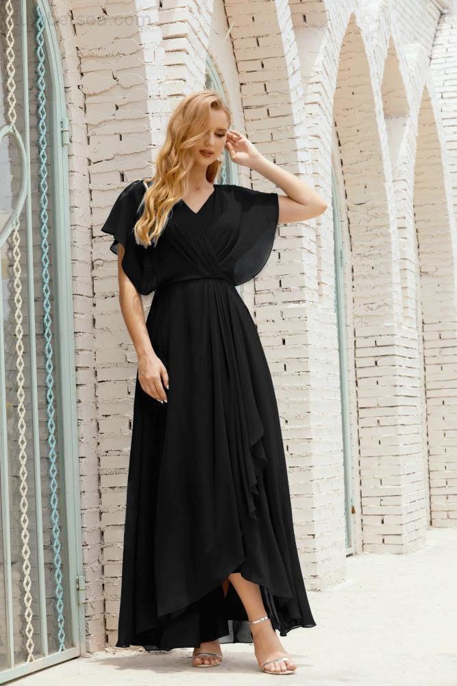 Zapdress Mother of The Bride Dresses Plus Size V-Neck Floor Length Formal Prom Dress for Wedding Guest 28020 (ZD17058)