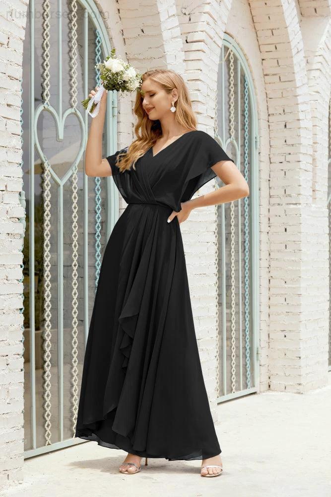 Zapdress Mother of The Bride Dresses Plus Size V-Neck Floor Length Formal Prom Dress for Wedding Guest 28020 (ZD17058)