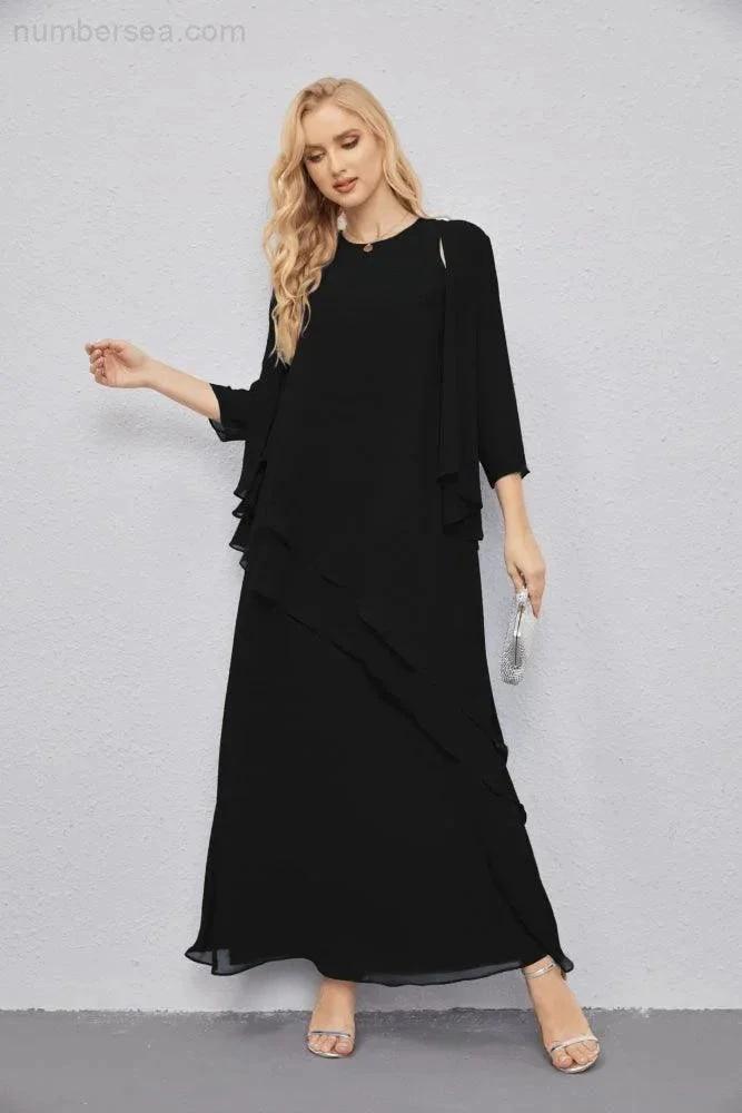 Mother of Bride Dresses with Open Front Lightweight Cardigan Formal Prom Gown 28081 (ZD16990)