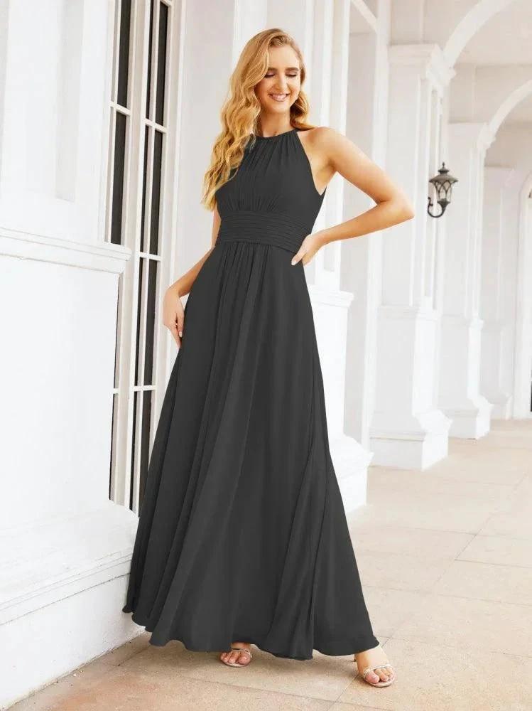 Numbersea Keyhole Bridesmaid Dresses Sleeveless Formal Evening Party Prom Gowns 28043 by numbersea