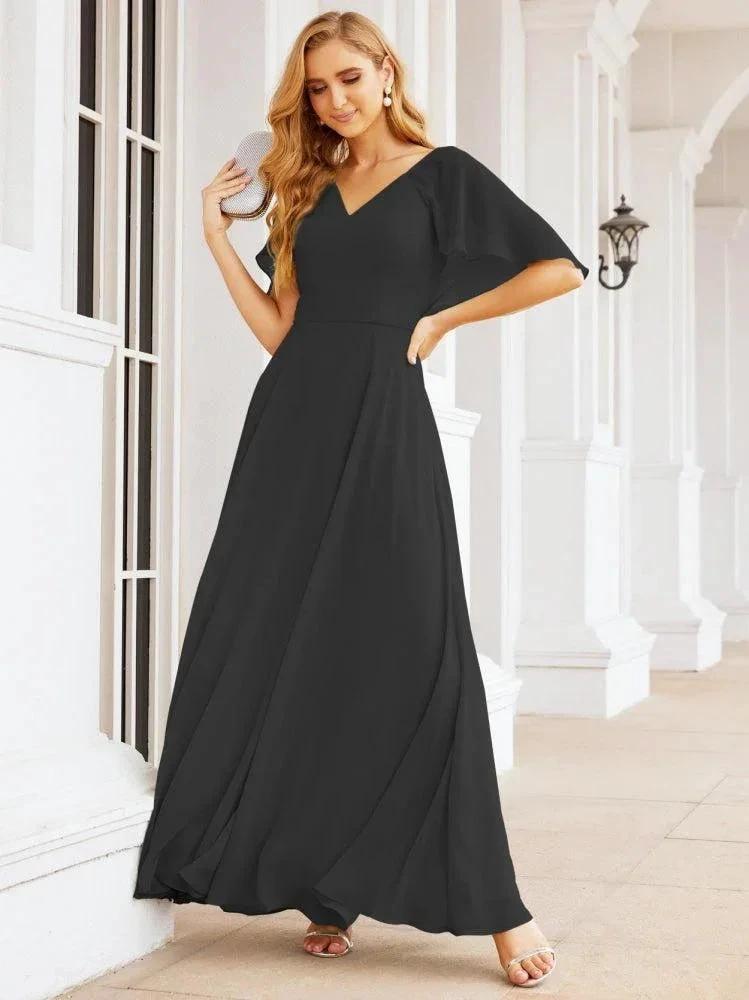 Numbersea Bridesmaid Dresses for Wedding Formal Evening Party Prom Gown with Cape 28050 by numbersea