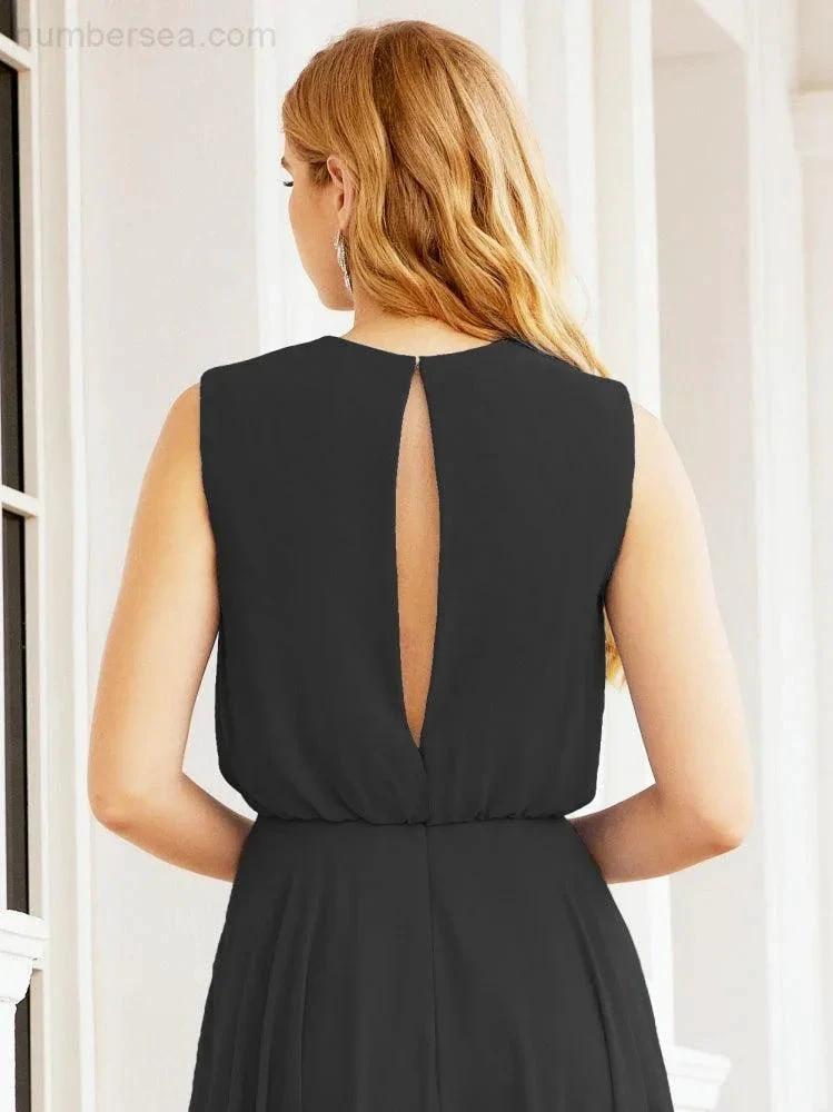 ZapDress Sleeveless Long Bridesmaid Dress A line Formal Evening Prom Gown 28025 (ZD17053)
