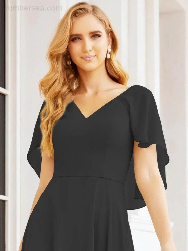 ZapDress Bridesmaid Dresses for Wedding Formal Evening Party Prom Gown with Cape 28050 (ZD17057)