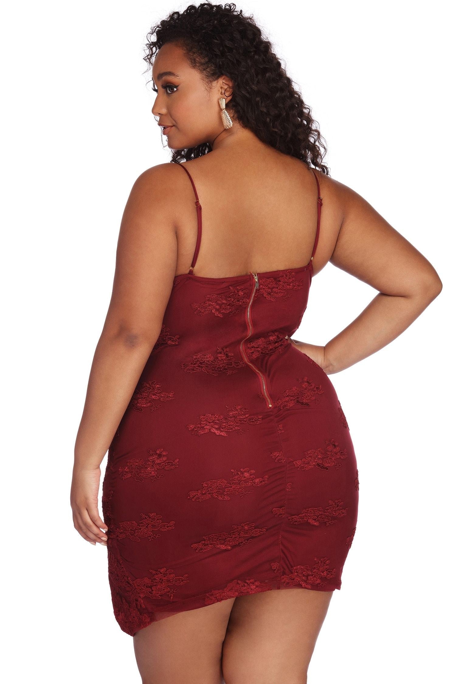 Plus Lace Darling Mini Dress - Fashionpara