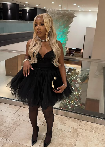 Simple Black Tulle A Line Homecoming Dress Cocktail Dress
