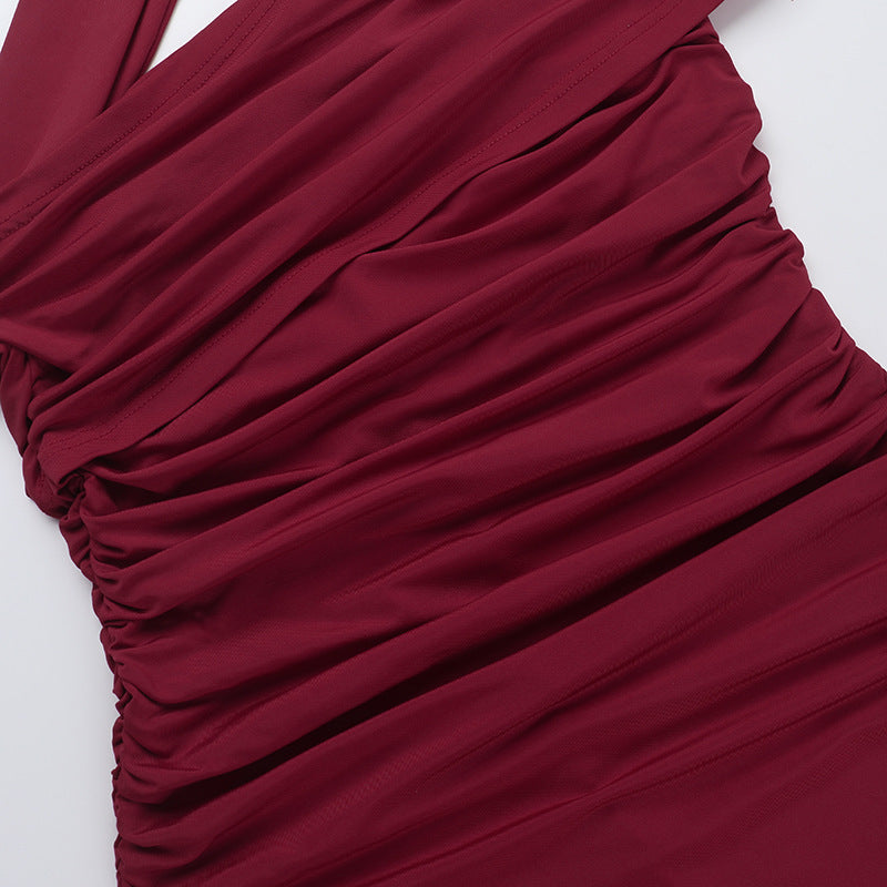 Horres Midi Dress Maroon