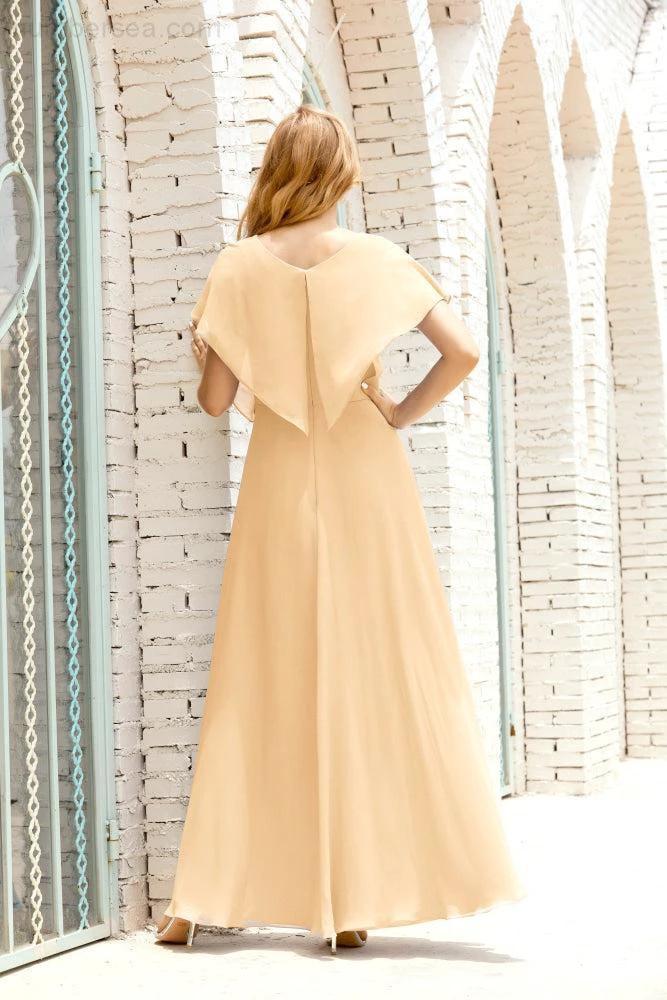 Zapdress Mother of The Bride Dresses Plus Size V-Neck Floor Length Formal Prom Dress for Wedding Guest 28020 (ZD17058)