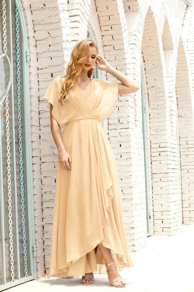 Zapdress Mother of The Bride Dresses Plus Size V-Neck Floor Length Formal Prom Dress for Wedding Guest 28020 (ZD17058)