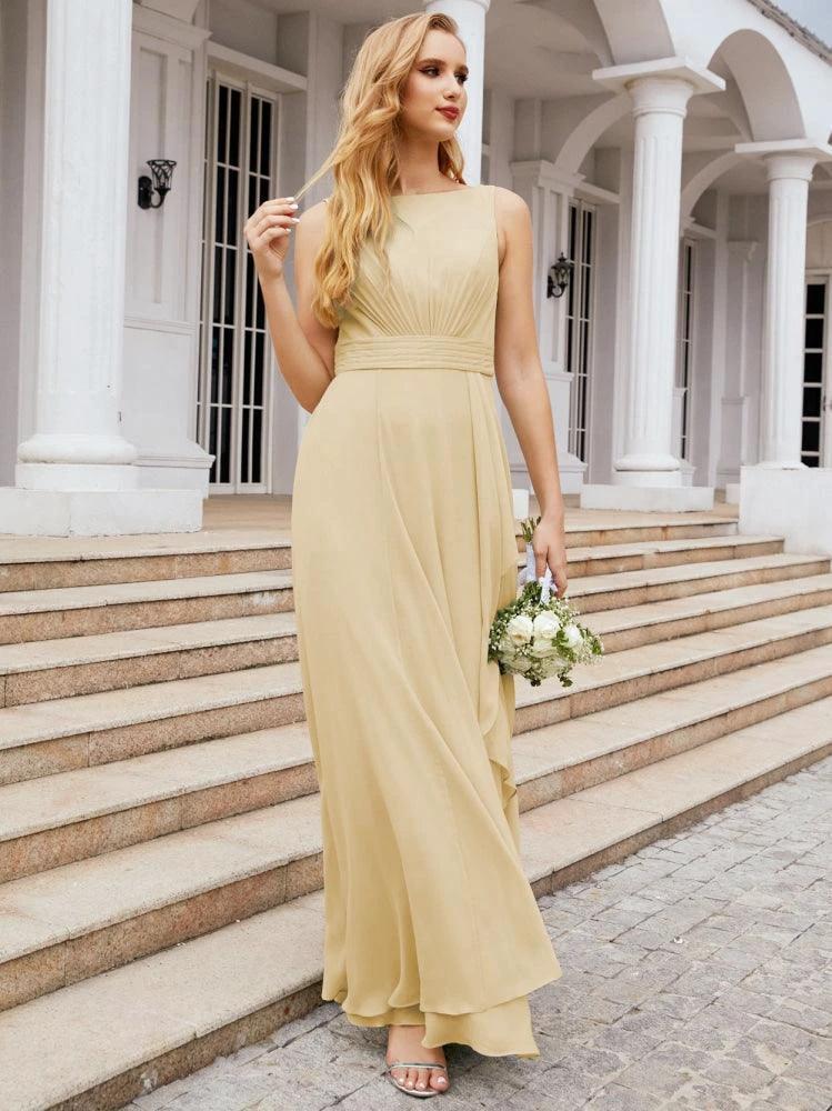 Numbersea Bridesmaid Dresses for Wedding Ruffles Long Formal Prom Gowns 28039 by numbersea