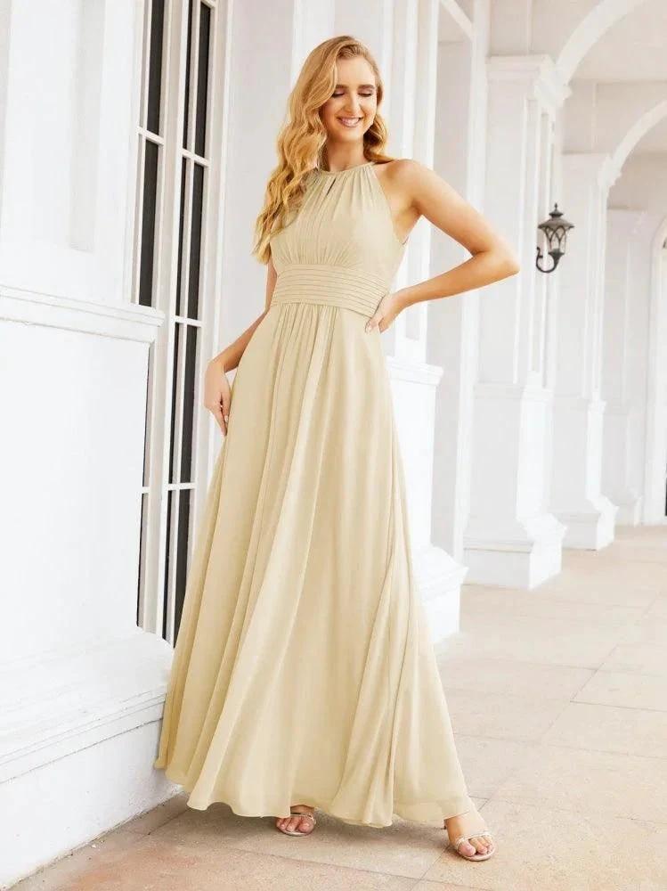 Numbersea Keyhole Bridesmaid Dresses Sleeveless Formal Evening Party Prom Gowns 28043 by numbersea