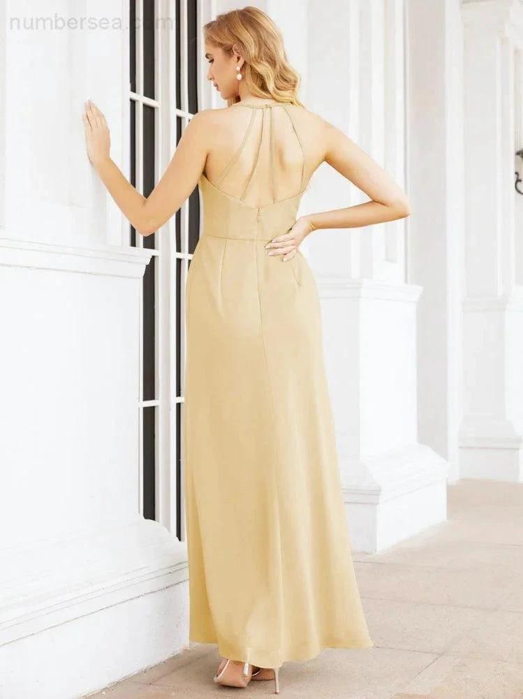 ZapDress Spaghetti Strap Bridesmaid Dresses V-Neck Long A-Line Formal Prom Gowns 28063 (ZD17045)