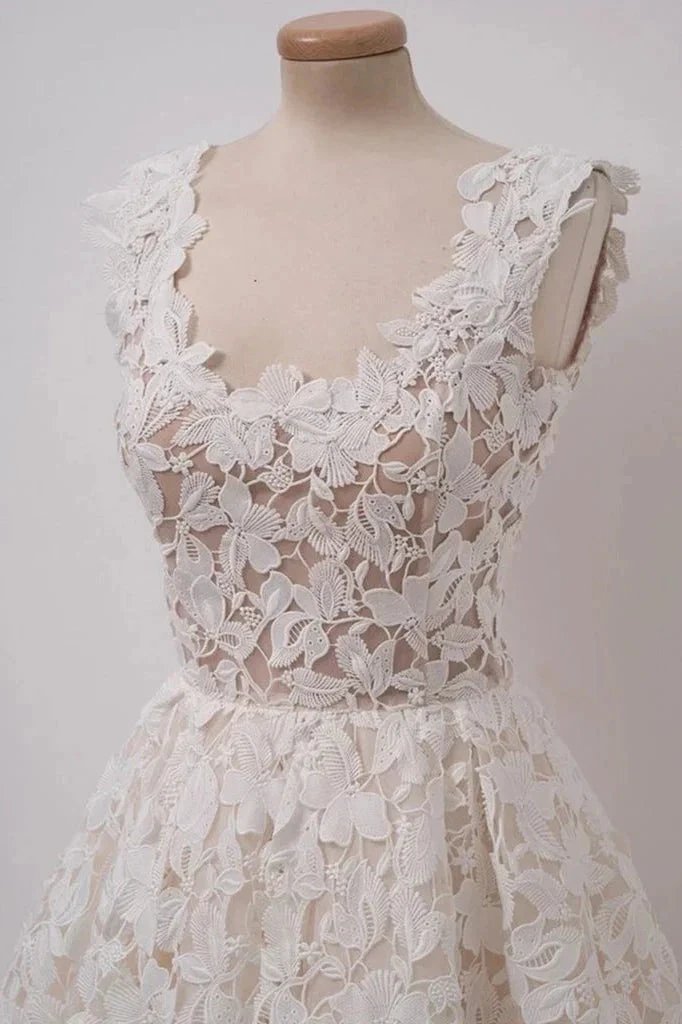 Chic A-line Short Lace Homecoming Dresses (ZD11524) - View 3 | VelvetHem