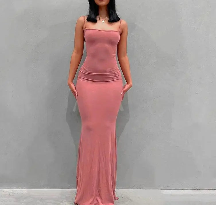 Satin Slip Backless Maxi Dress - View 6 | VelvetHem
