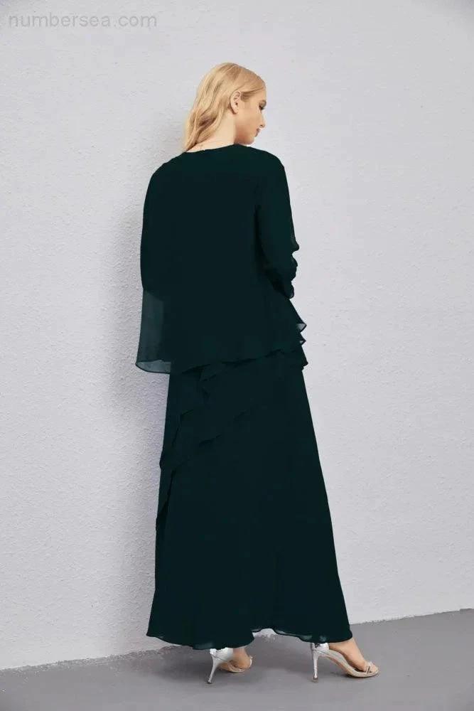 Mother of Bride Dresses with Open Front Lightweight Cardigan Formal Prom Gown 28081 (ZD16990)