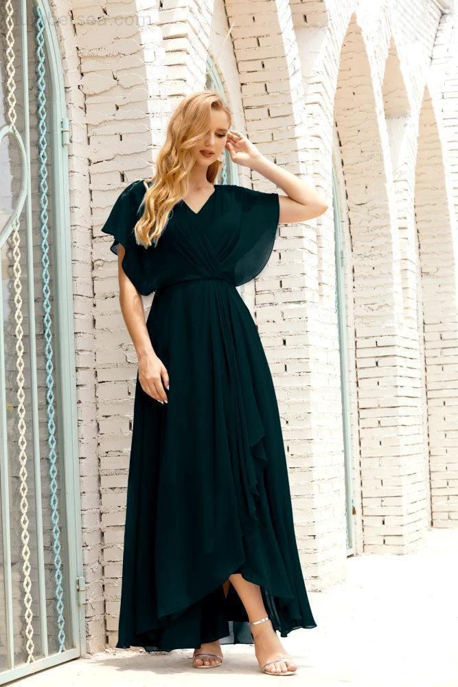 Zapdress Mother of The Bride Dresses Plus Size V-Neck Floor Length Formal Prom Dress for Wedding Guest 28020 (ZD17058)