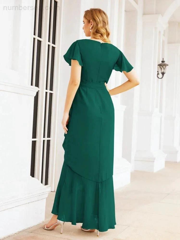 ZapDress Ruffled Bridesmaid Dresses Mermaid Formal Violin Evening Party Prom Gowns 28042 (ZD16997)