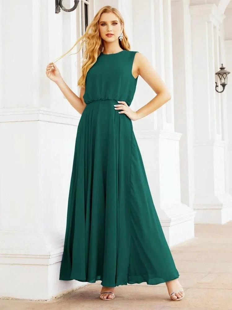 Numbersea Sleeveless Long Bridesmaid Dress A line Formal Evening Prom Gown 28025 by numbersea