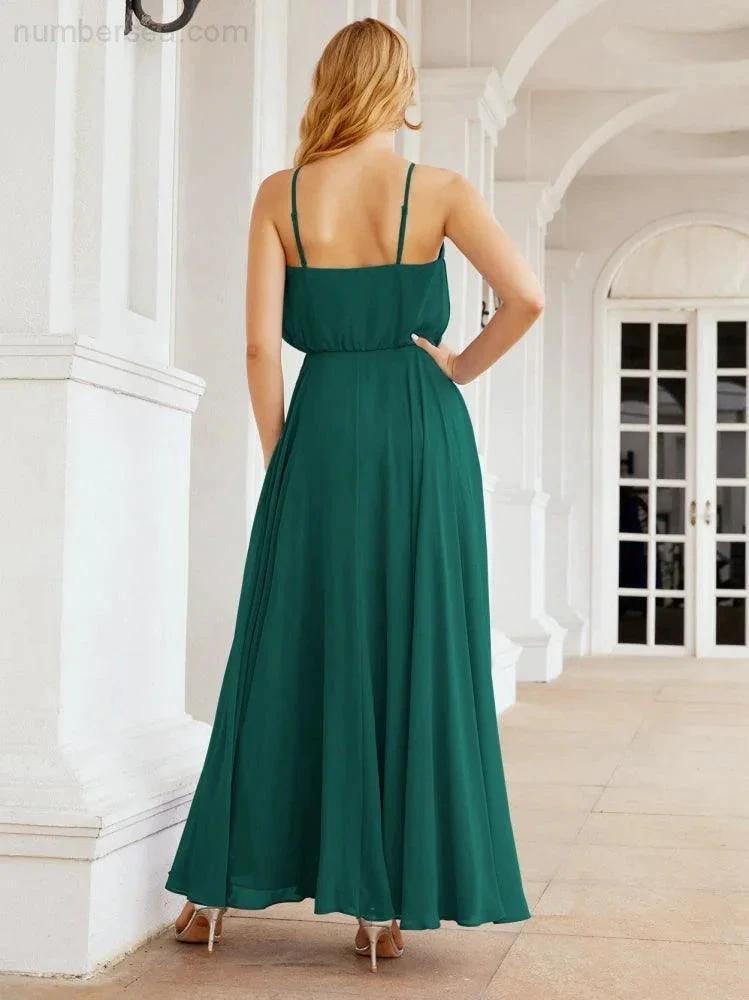 ZapDress Halter Long Bridesmaid Dresses Formal A line Juniors Dress 28029 (ZD17029)