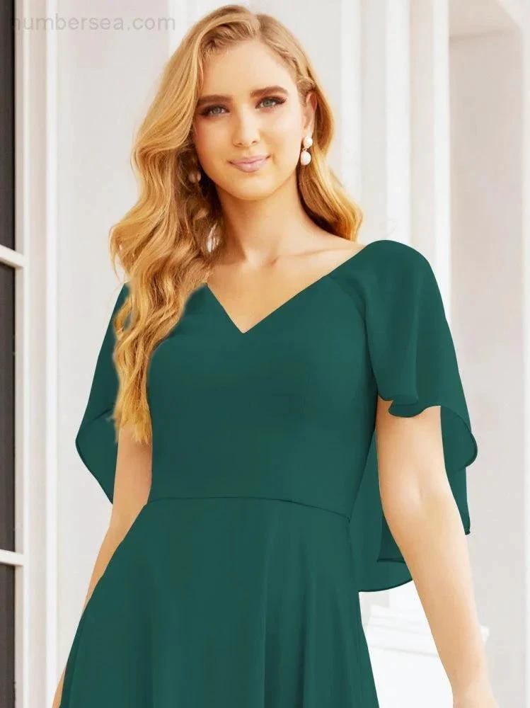 ZapDress Bridesmaid Dresses for Wedding Formal Evening Party Prom Gown with Cape 28050 (ZD17057)