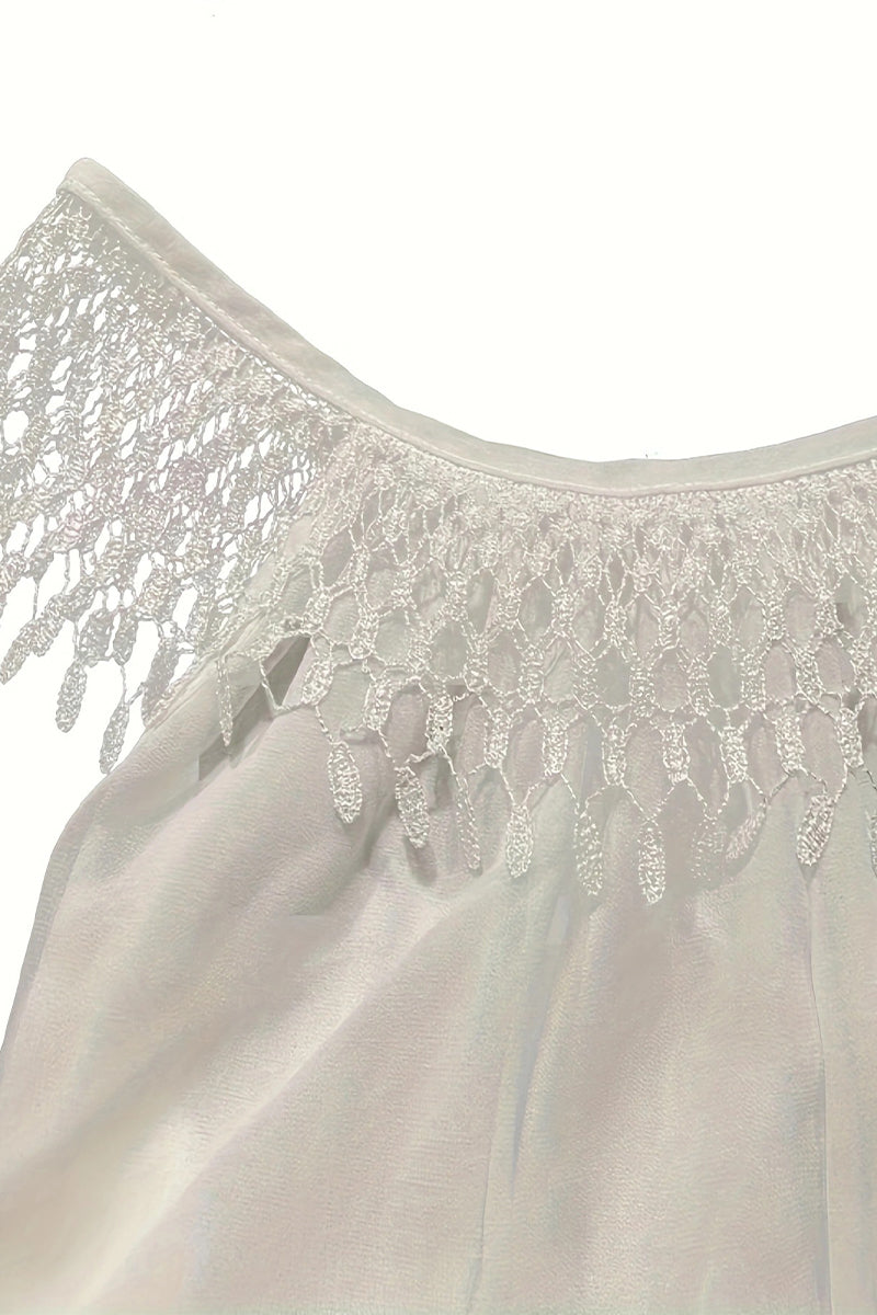 Casual Simplicity Solid Tassel U Neck Sleeveless Dresses - Fashionpara