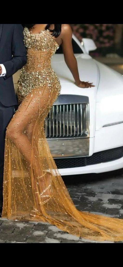 Sexy Gold Prom Party Dress Beaded Evening Dress 19th Birthday Outfit - VelvetHem