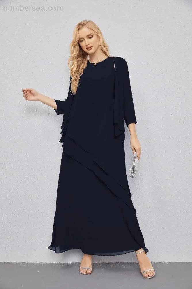 Mother of Bride Dresses with Open Front Lightweight Cardigan Formal Prom Gown 28081 (ZD16990)