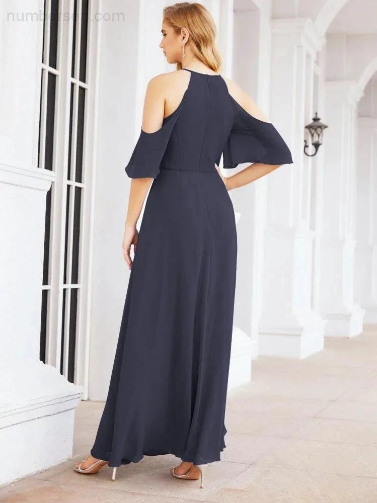 ZapDress Cold Shoulder Bridesmaid Dresses A-Line Long Formal Evening Gowns 28074 (ZD17048)