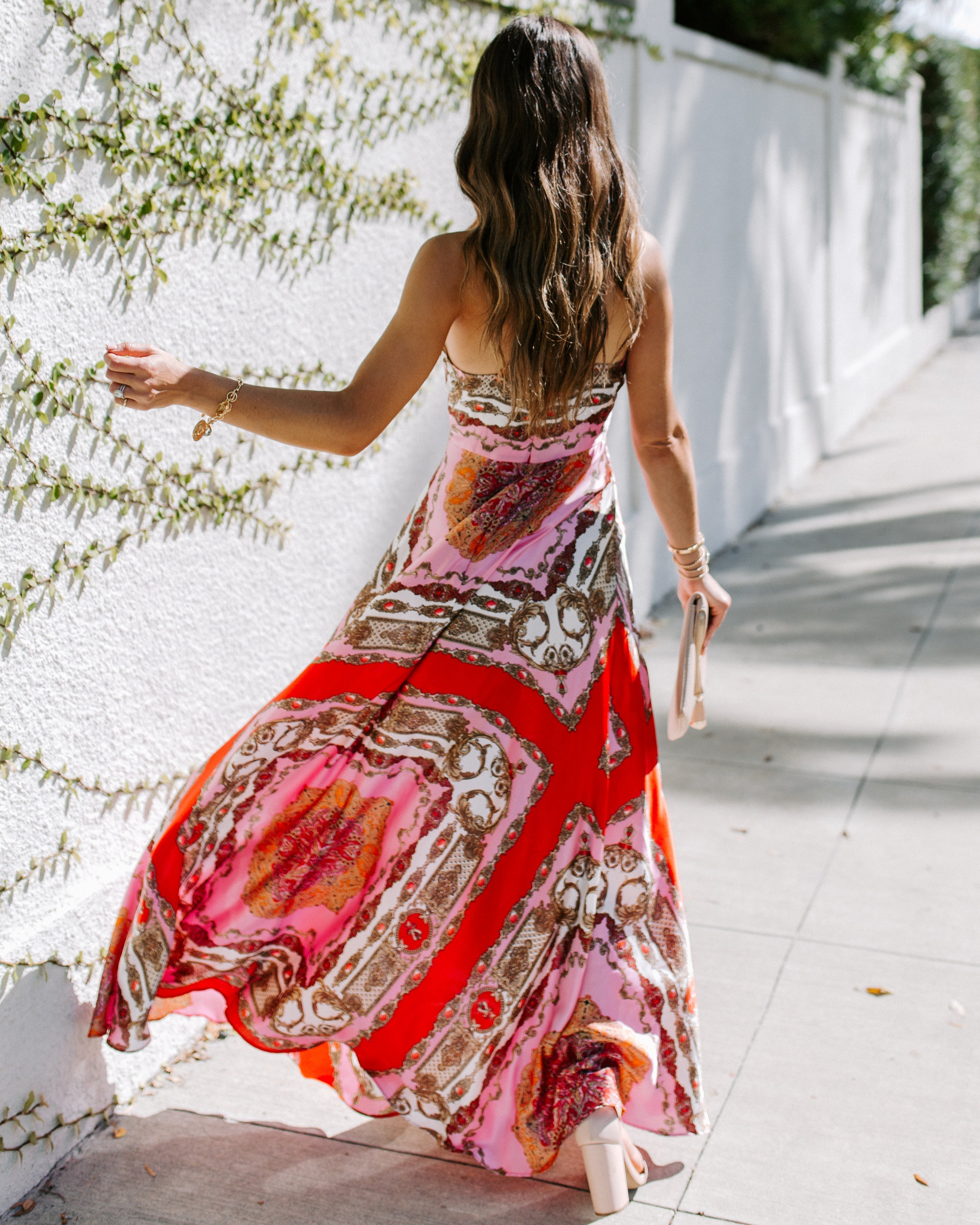 PREORDER Reina Printed Halter Maxi Dress