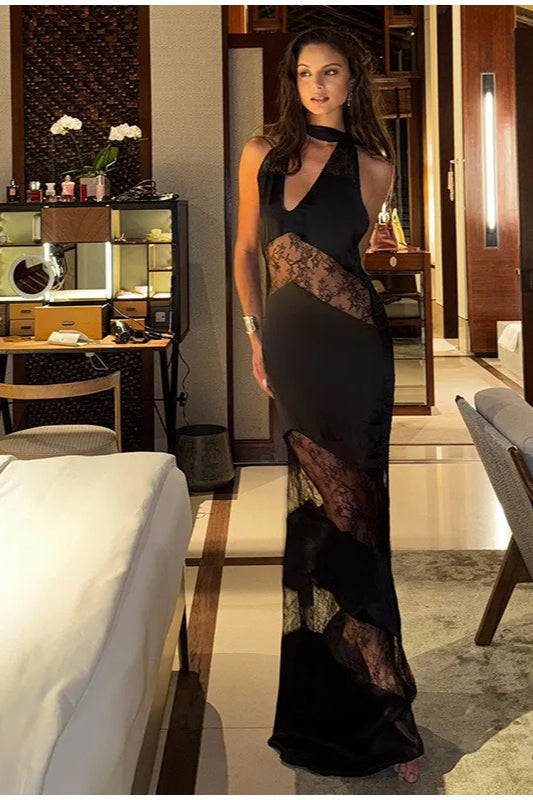 Vintage Lace Long Dress with Elegant Everyday Styling Boutique Fashion Style