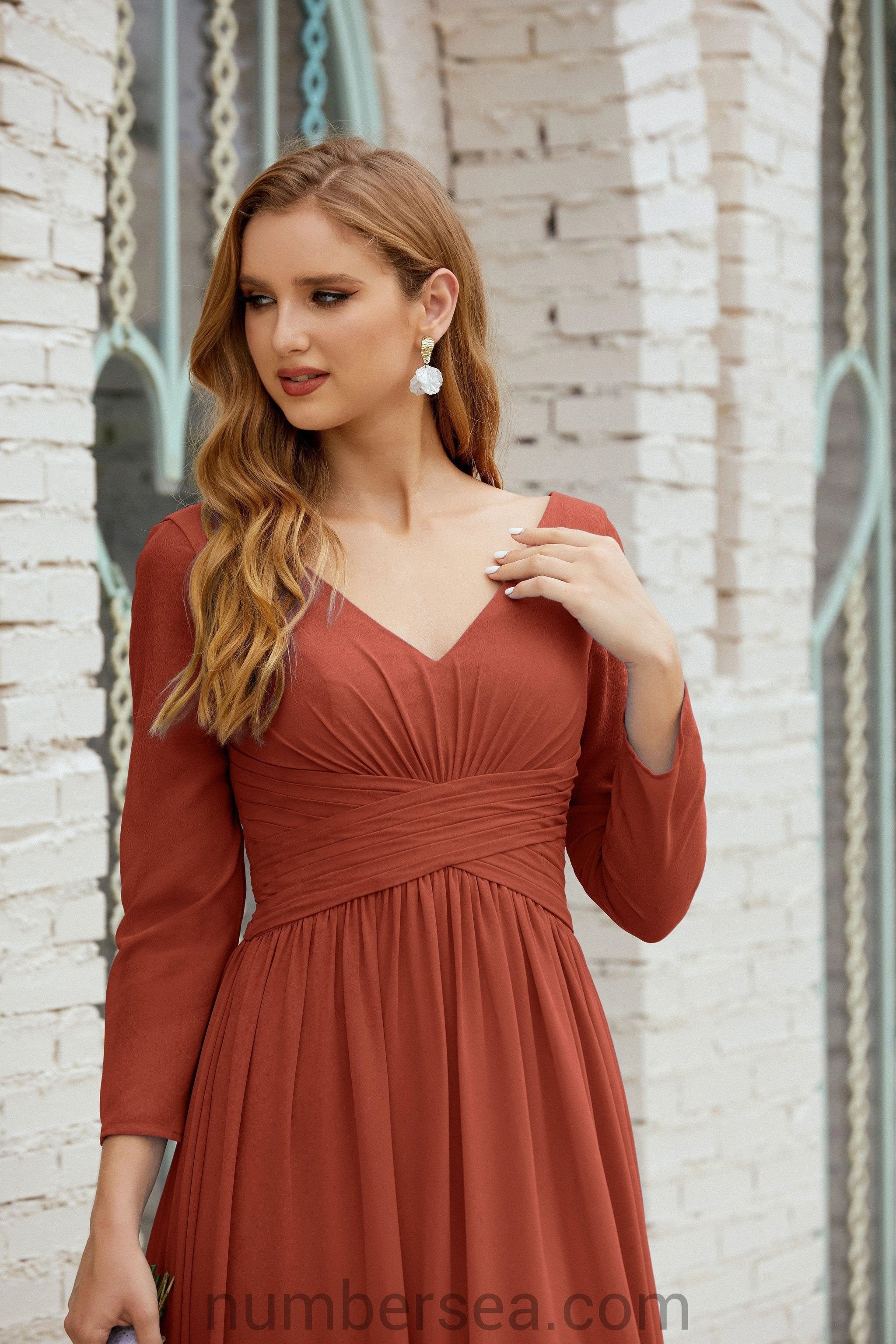 Numbersea Bridesmaid Dress Chiffon Formal Party Dress Evening Dress 28016 by numbersea